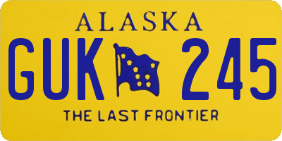 AK license plate GUK245