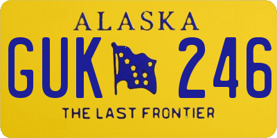 AK license plate GUK246