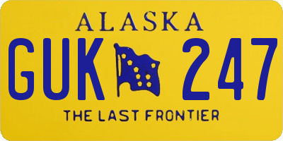 AK license plate GUK247