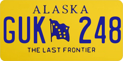 AK license plate GUK248