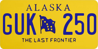 AK license plate GUK250