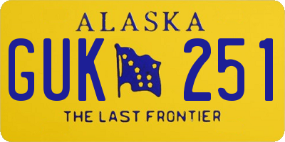 AK license plate GUK251