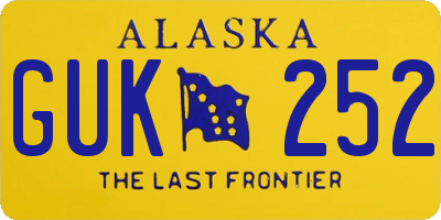 AK license plate GUK252