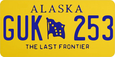 AK license plate GUK253