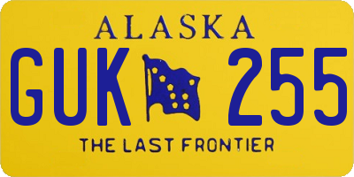 AK license plate GUK255