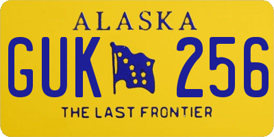 AK license plate GUK256