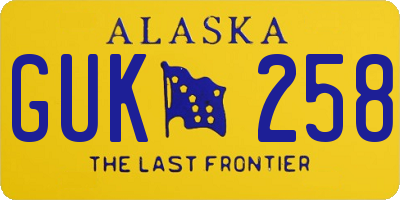 AK license plate GUK258