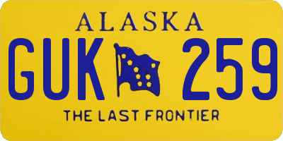 AK license plate GUK259