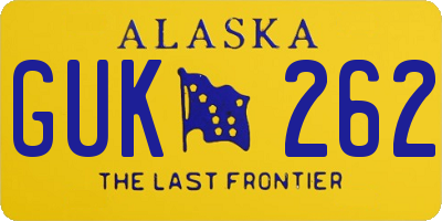 AK license plate GUK262