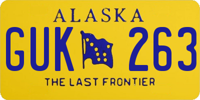 AK license plate GUK263