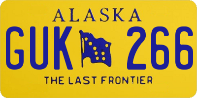 AK license plate GUK266