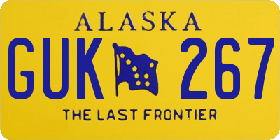 AK license plate GUK267