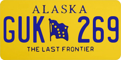 AK license plate GUK269