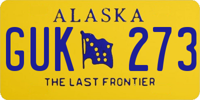 AK license plate GUK273