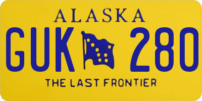 AK license plate GUK280