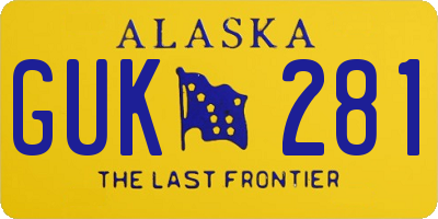 AK license plate GUK281