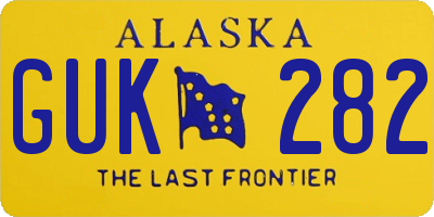 AK license plate GUK282