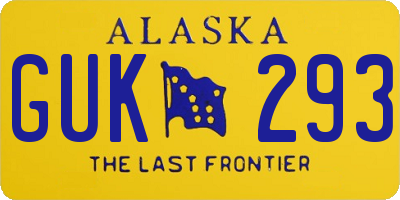 AK license plate GUK293