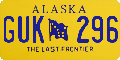 AK license plate GUK296