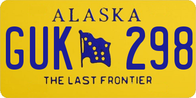 AK license plate GUK298