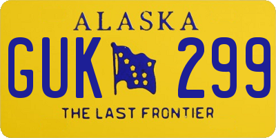 AK license plate GUK299