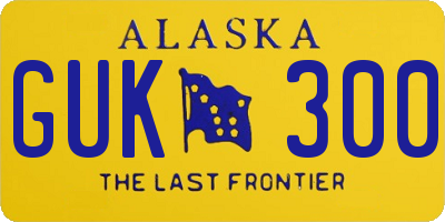 AK license plate GUK300