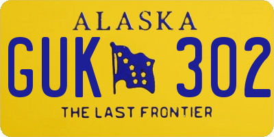 AK license plate GUK302