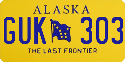 AK license plate GUK303