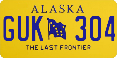 AK license plate GUK304