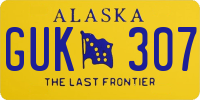 AK license plate GUK307