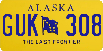 AK license plate GUK308