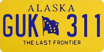 AK license plate GUK311