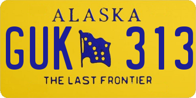 AK license plate GUK313