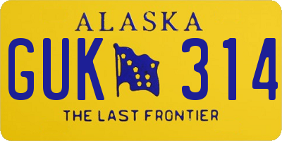 AK license plate GUK314