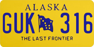 AK license plate GUK316
