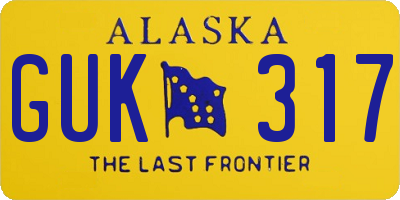 AK license plate GUK317