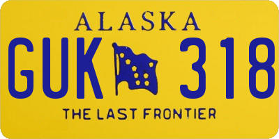 AK license plate GUK318