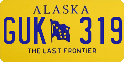 AK license plate GUK319