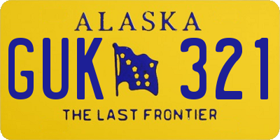 AK license plate GUK321