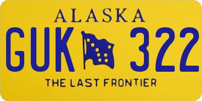 AK license plate GUK322