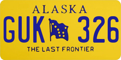 AK license plate GUK326