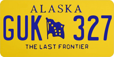 AK license plate GUK327