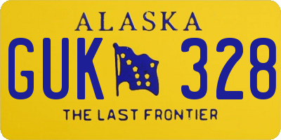 AK license plate GUK328