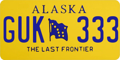 AK license plate GUK333