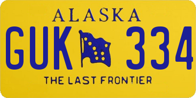 AK license plate GUK334