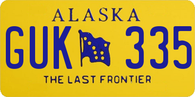 AK license plate GUK335