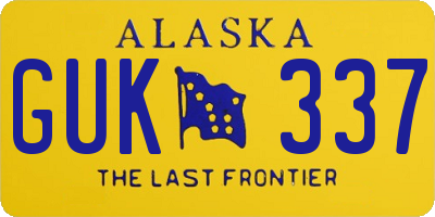 AK license plate GUK337