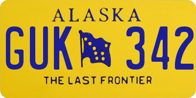 AK license plate GUK342