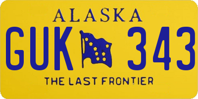 AK license plate GUK343