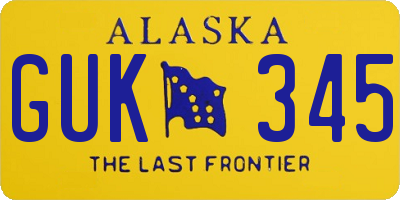 AK license plate GUK345